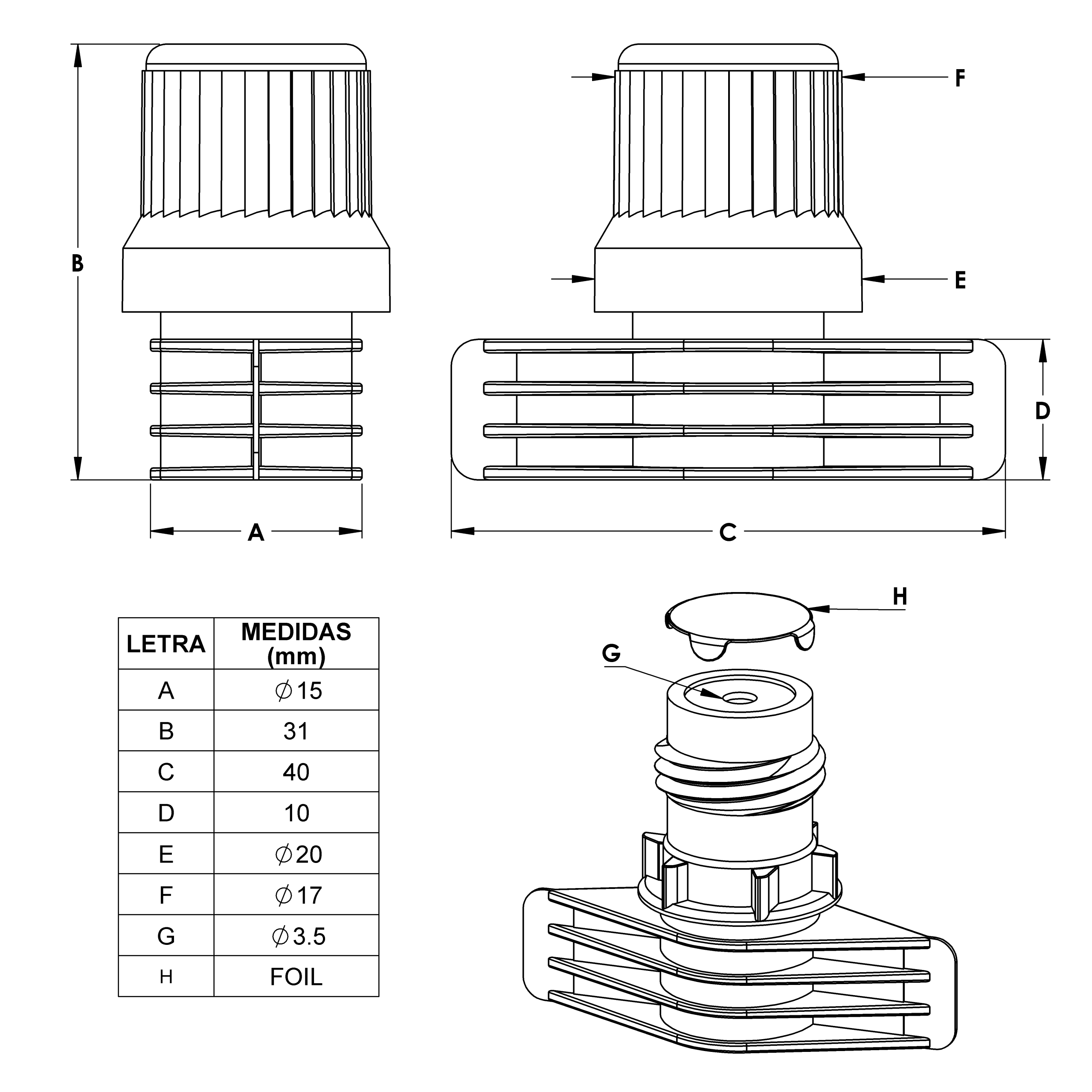 Dosificador Lateral 15mm Gotero Foil - Image 3