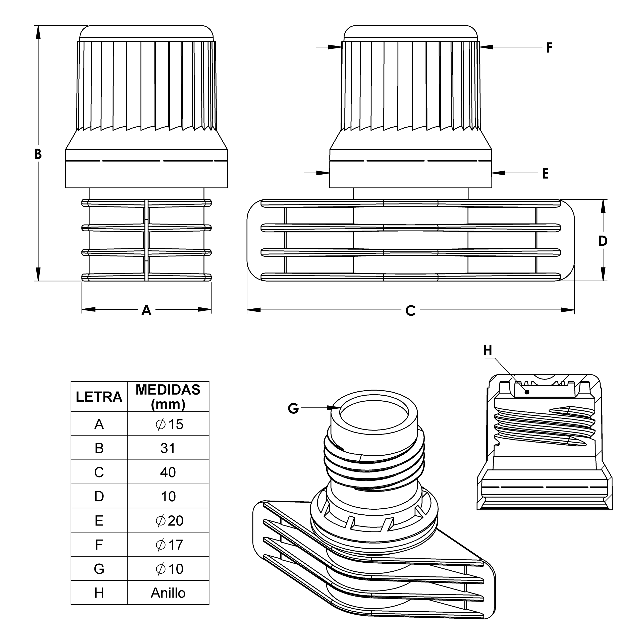 Dosificador Lateral 15mm Anillo Cintillo 3G - Image 3