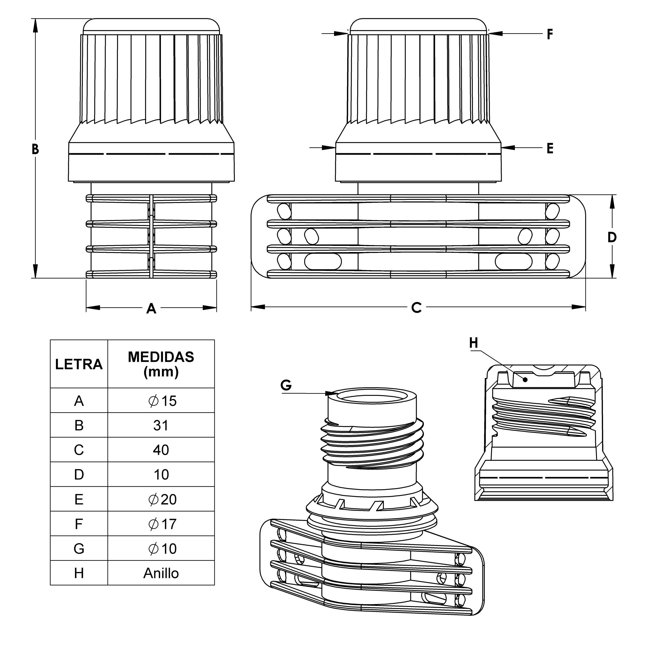 Dosificador Lateral 15mm Anillo Cintillo 3G RP - Image 3