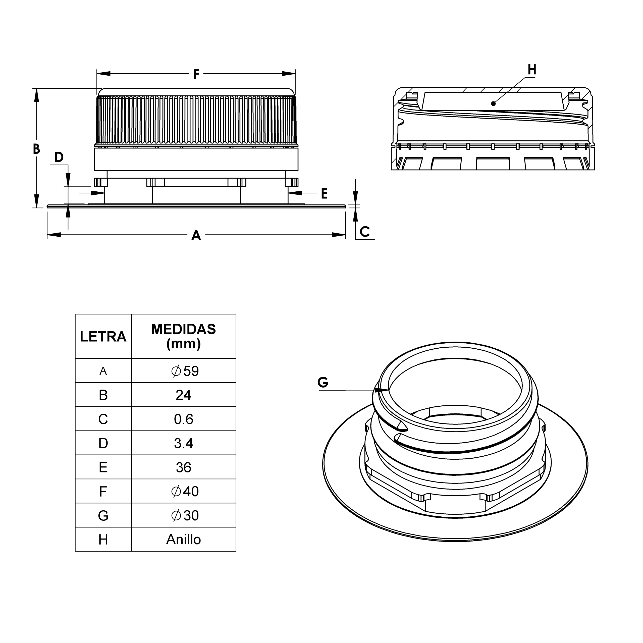 Dosificador Frontal 38mm HPC Anillo Cintillo 2G - Image 3